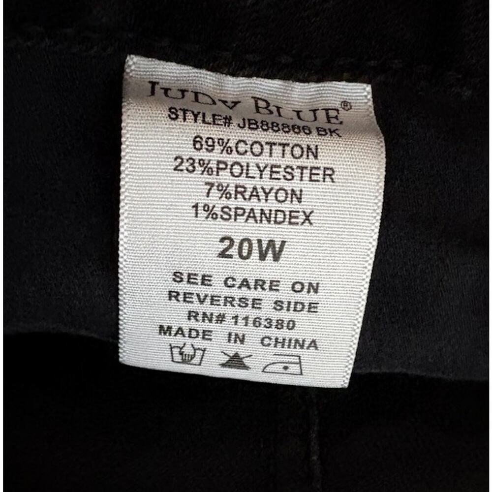 Judy Blue High Waist Tummy Control Straight Fit Black Denim Jeans Size 20W - Picture 7 of 9